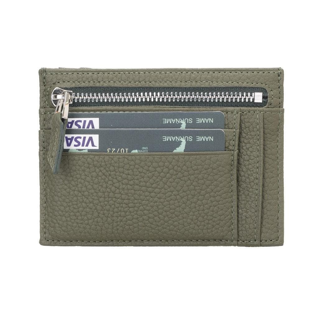 Porte-cartes zippé en cuir