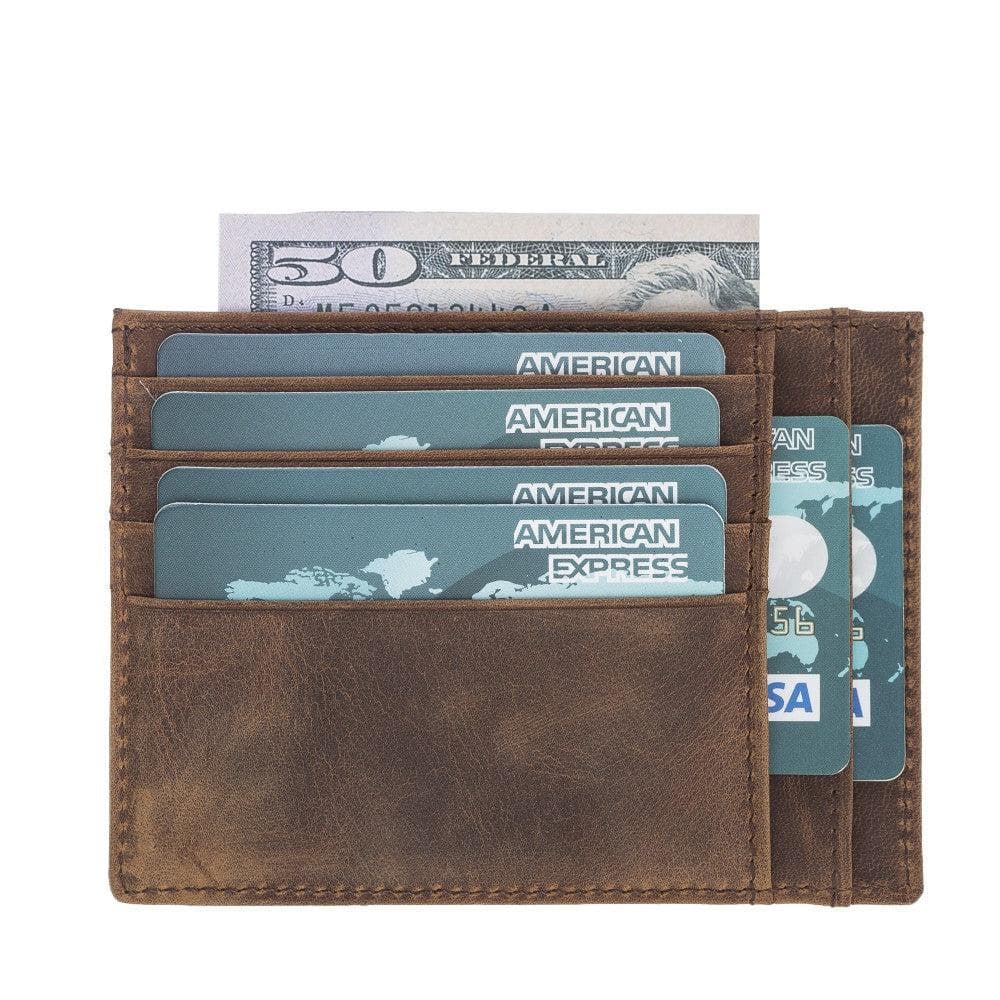 Porte-cartes zippé en cuir