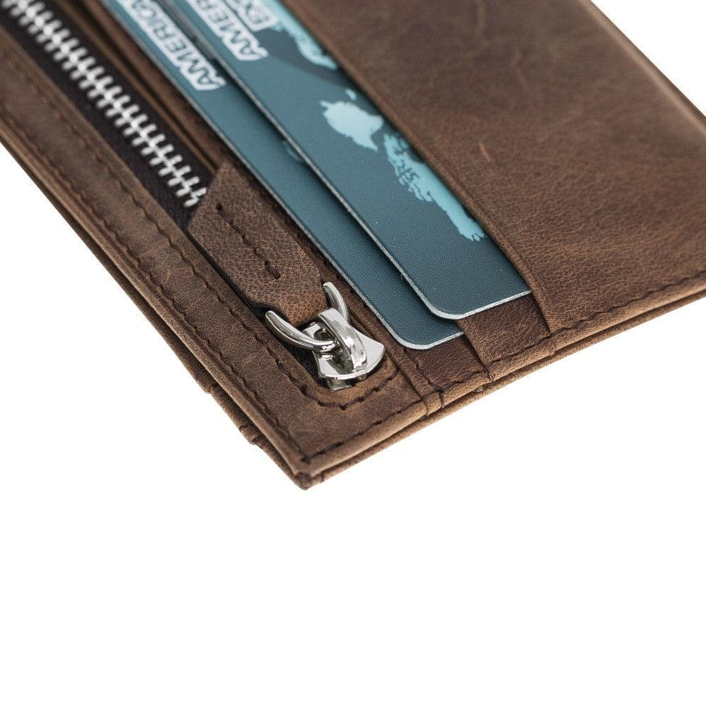 Porte-cartes zippé en cuir