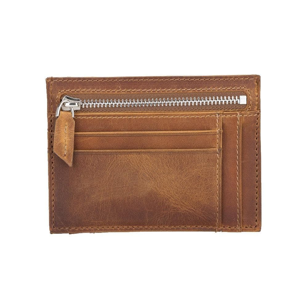 Porte-cartes zippé en cuir