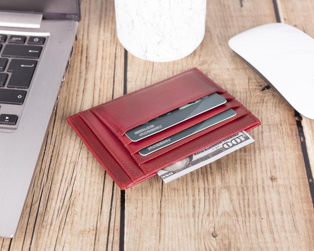 Porte-cartes zippé en cuir