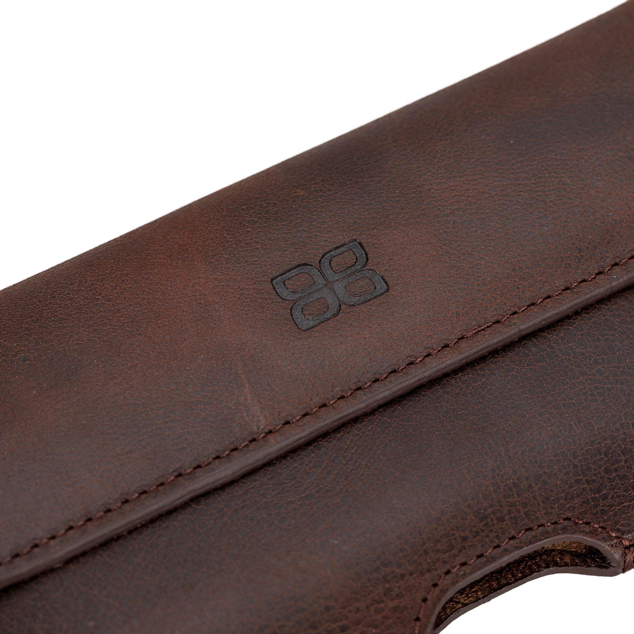 Schräge, am Gürtel anbringbare Universal-Telefonhülle aus echtem Leder