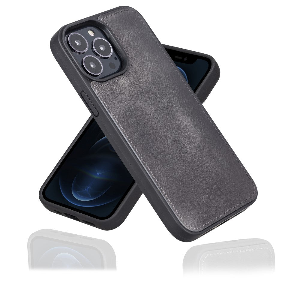 Coque arrière flexible en cuir véritable pour iPhone 13 Series
