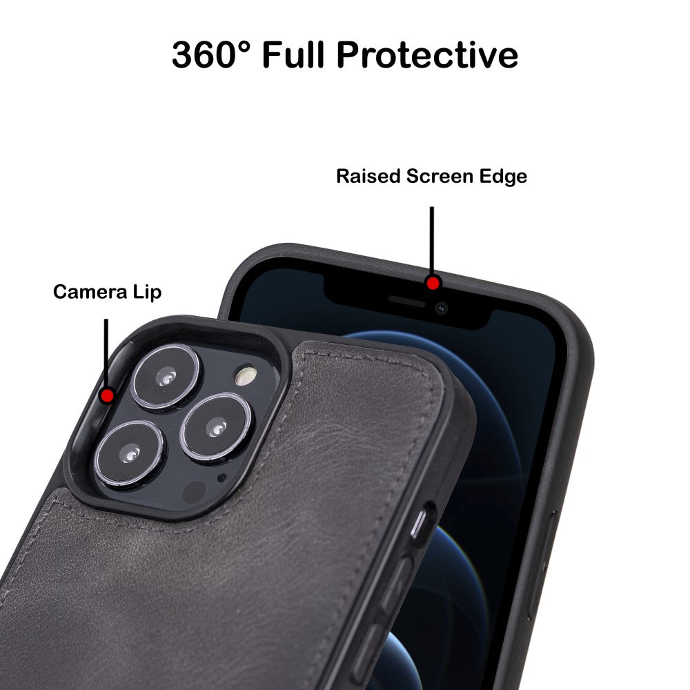 Coque arrière flexible en cuir véritable pour iPhone 13 Series