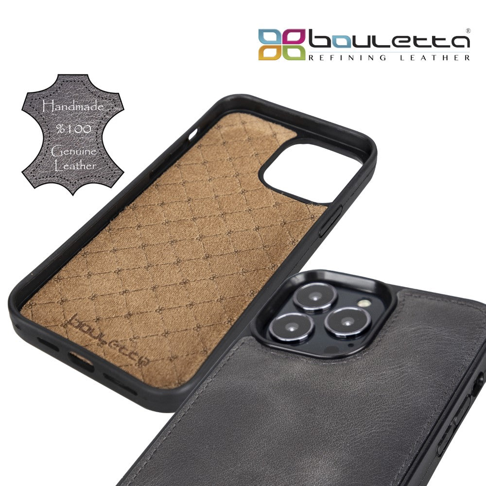 Coque arrière flexible en cuir véritable pour iPhone 13 Series