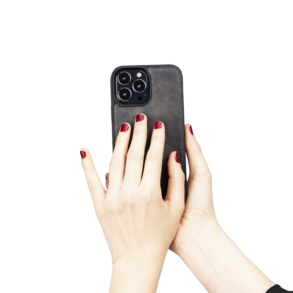 Coque arrière flexible en cuir véritable pour iPhone 13 Series
