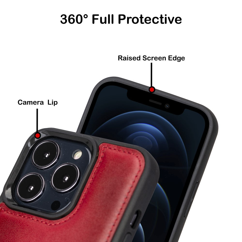 Coque arrière flexible en cuir véritable pour iPhone 13 Series
