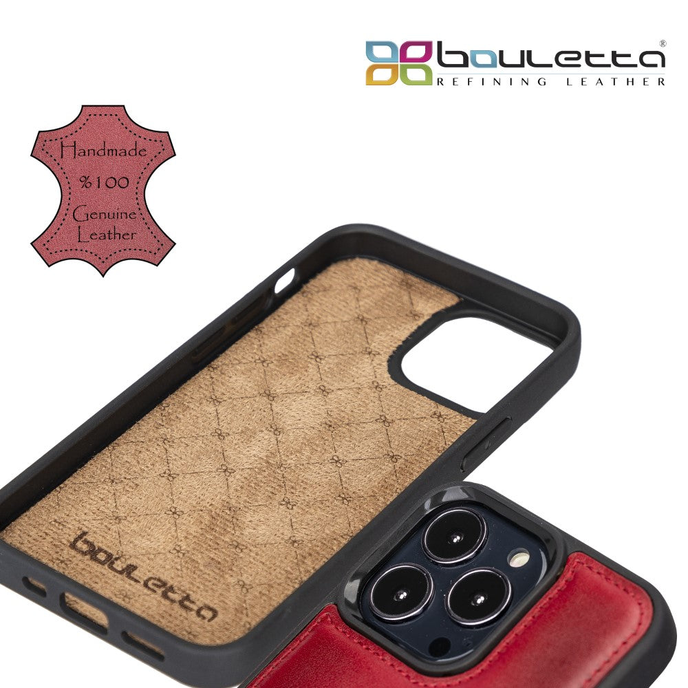 Coque arrière flexible en cuir véritable pour iPhone 13 Series