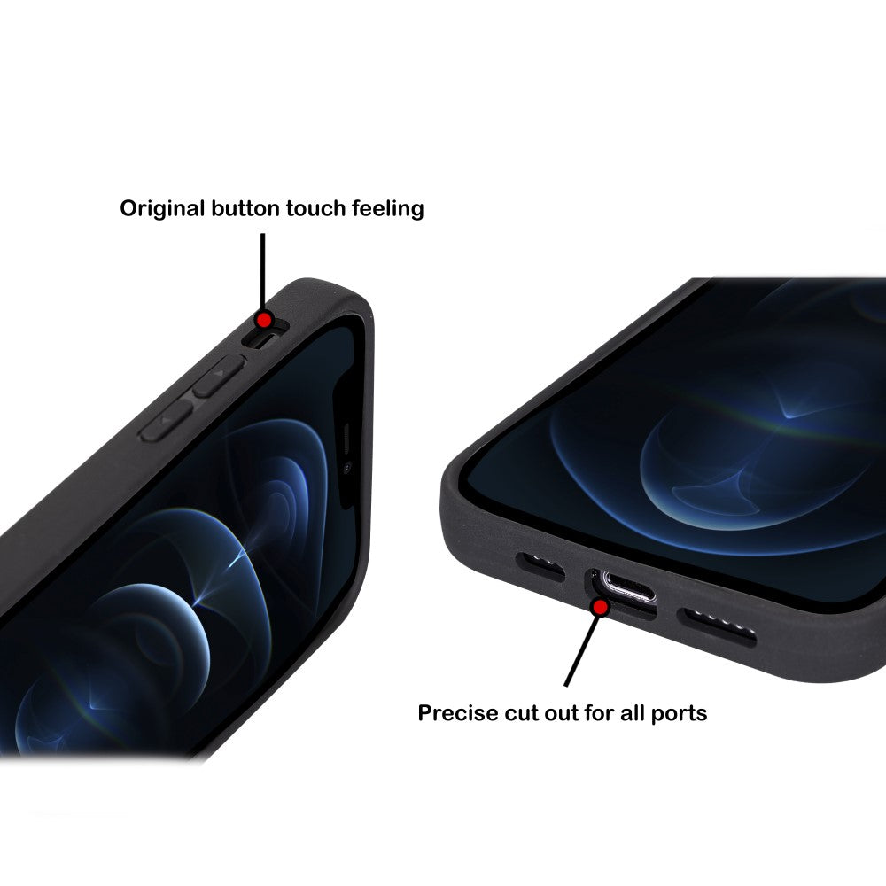Coque arrière flexible en cuir véritable pour iPhone 13 Series