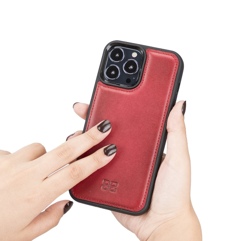 Coque arrière flexible en cuir véritable pour iPhone 13 Series
