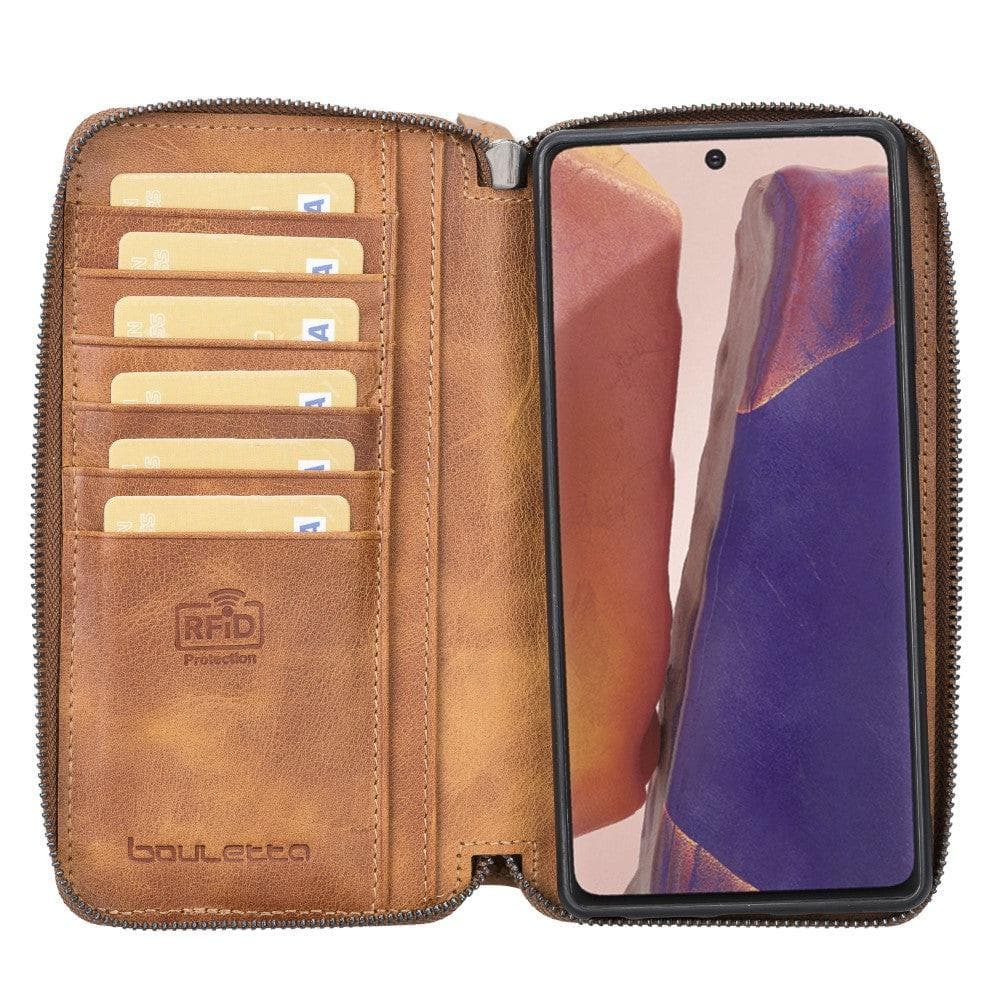 Samsung Galaxy Note 20 Series Genuine Leather Pouch Magnetic Wallet Case