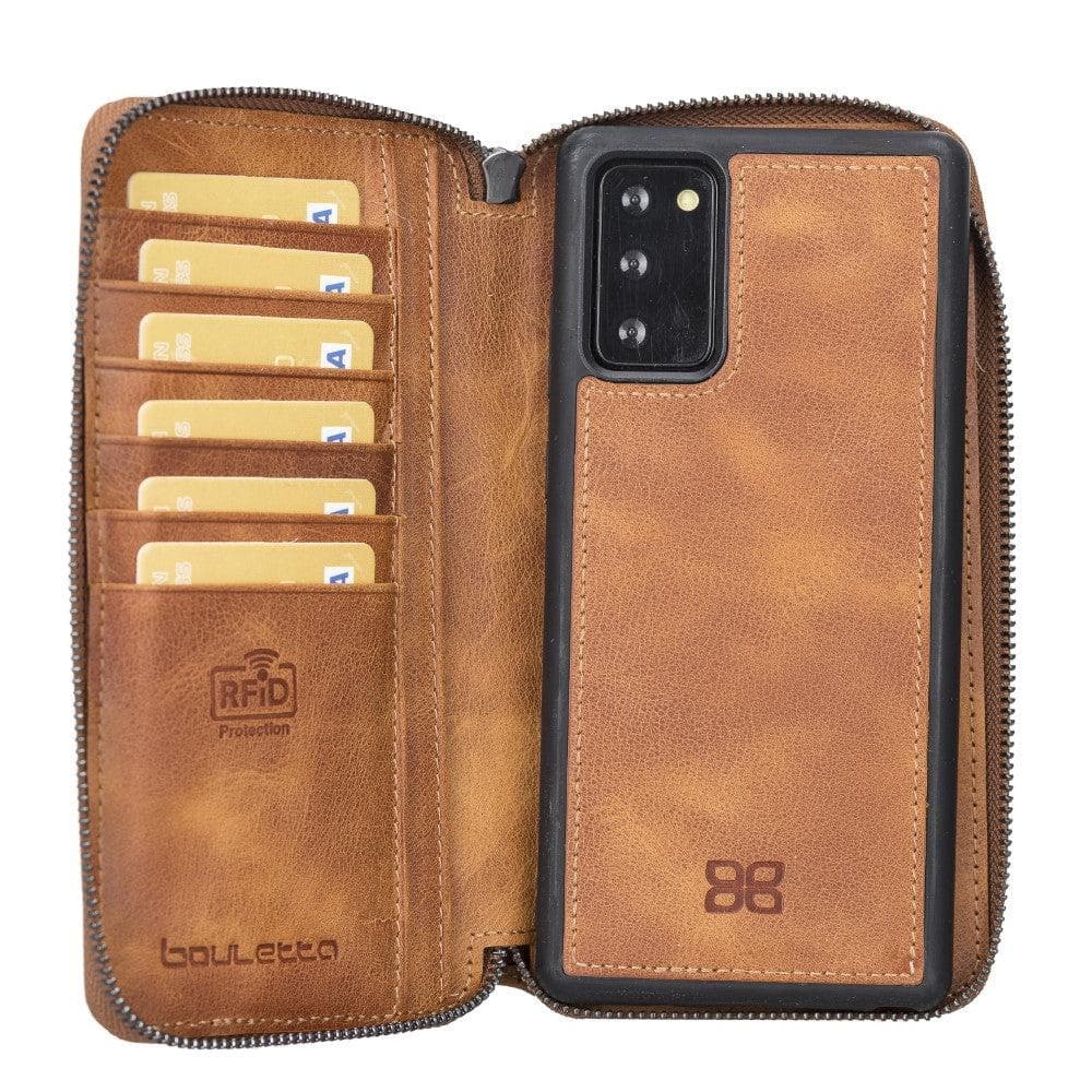 Samsung Galaxy Note 20 Series Genuine Leather Pouch Magnetic Wallet Case