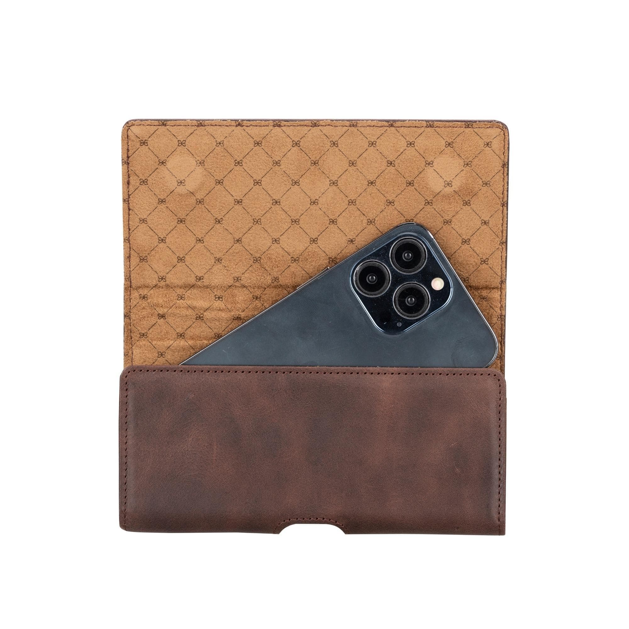 Titan Universal Clutch Waist Belt Attachable Leather Case for Mobile Phones (6.1"/6.8")