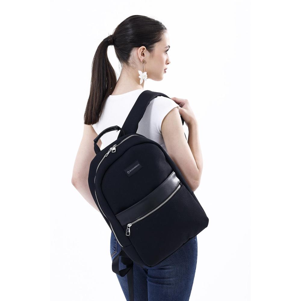 Stylish recycled fabric laptop backpack with padded compartment