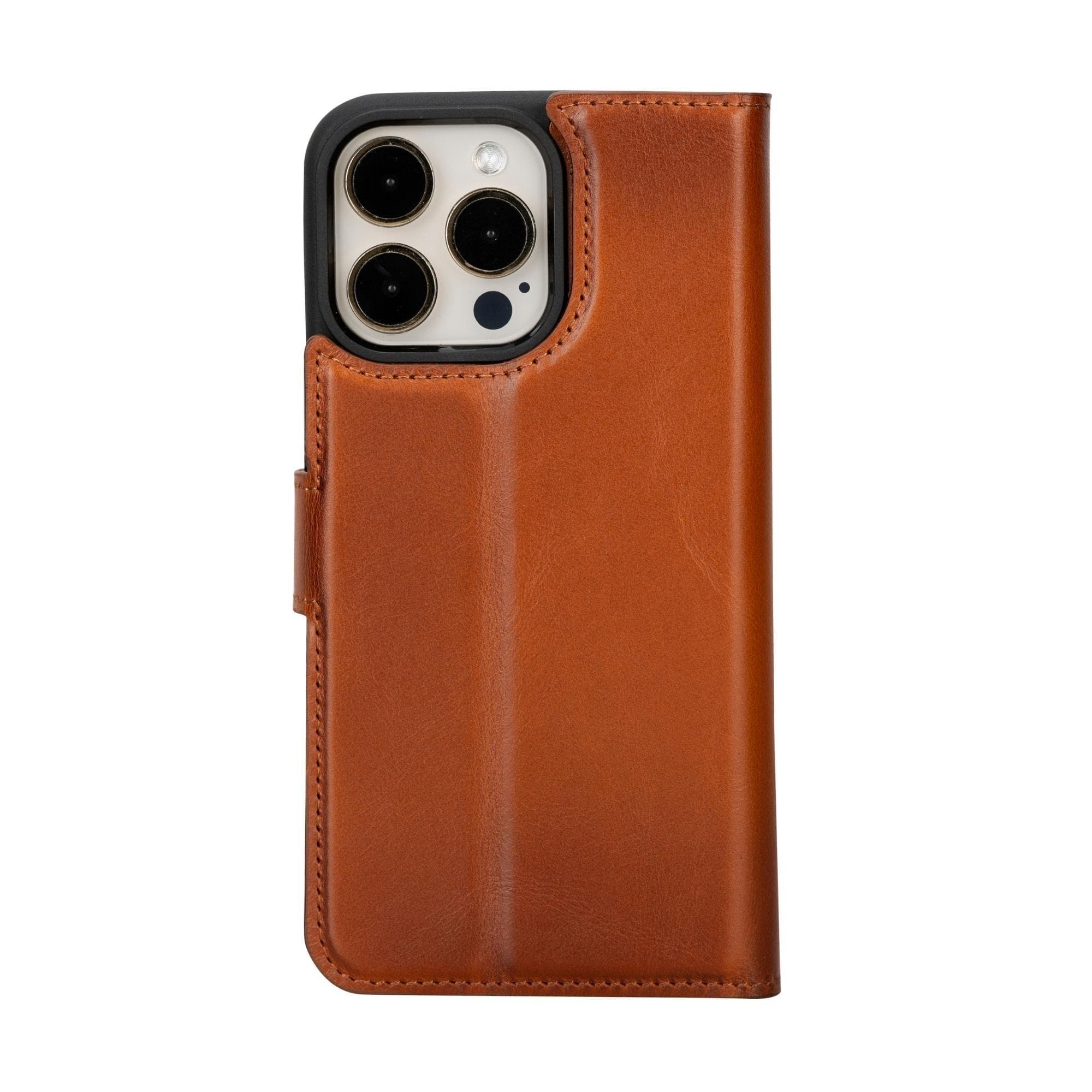 Étui portefeuille amovible en cuir véritable pour iPhone 15 Pro Max (6,7")