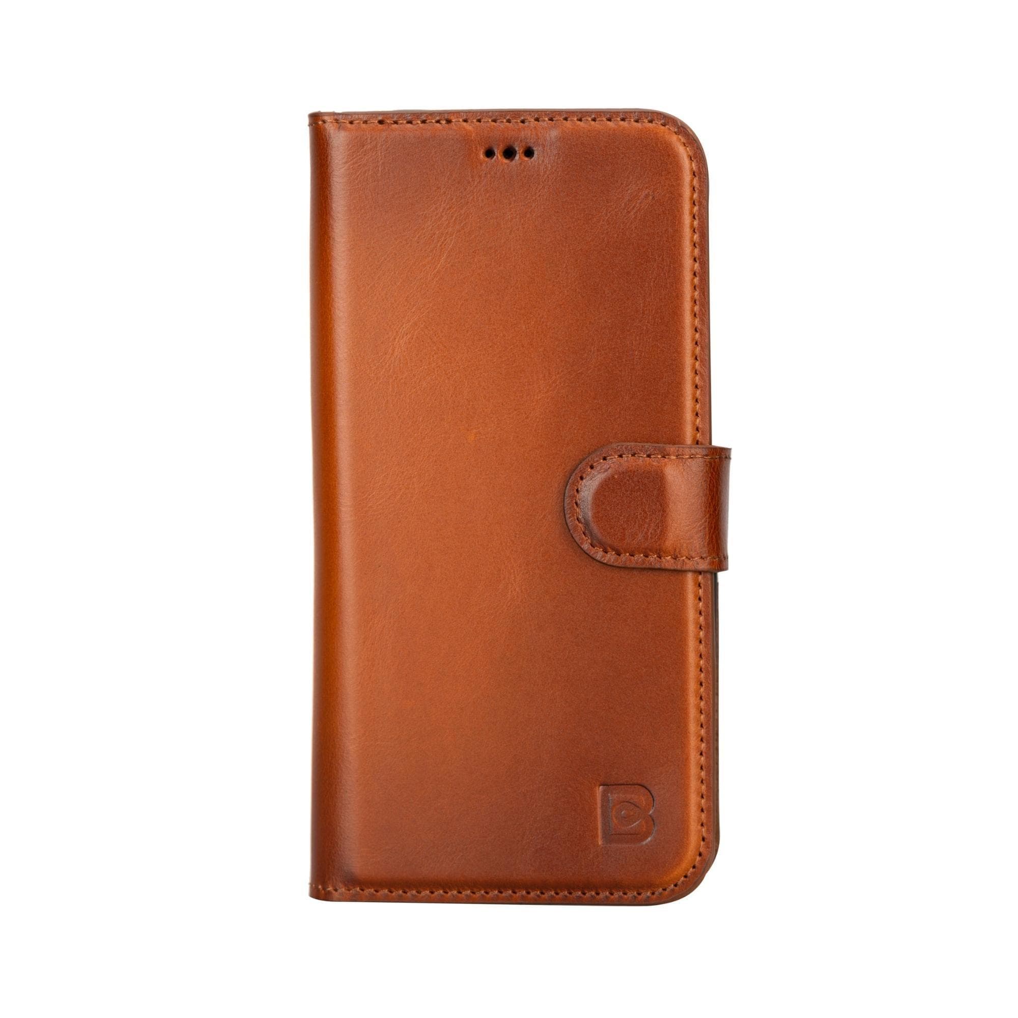 Étui portefeuille amovible en cuir véritable pour iPhone 15 Plus (6,7")
