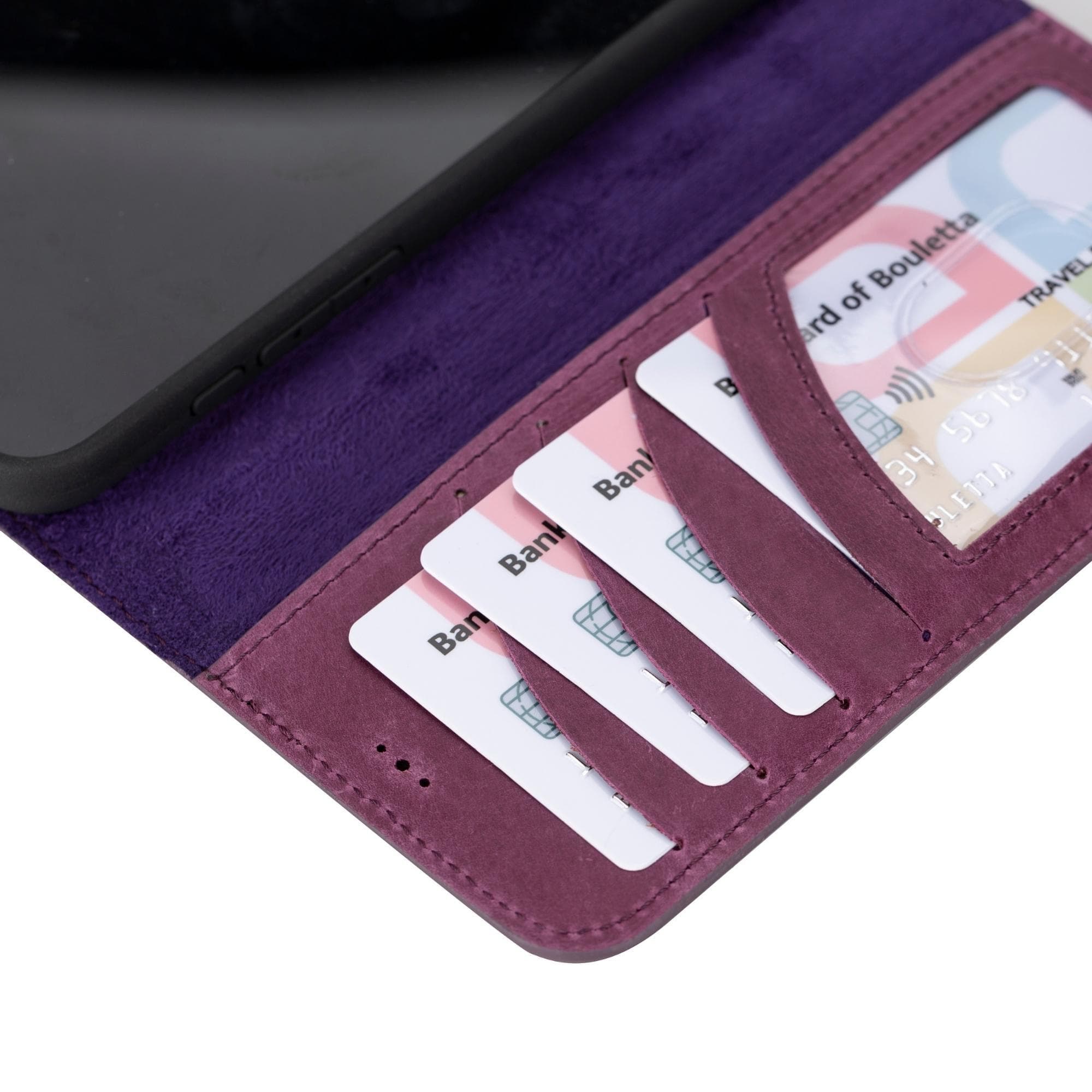 Étui portefeuille amovible en cuir véritable pour iPhone 15 Pro Max (6,7")