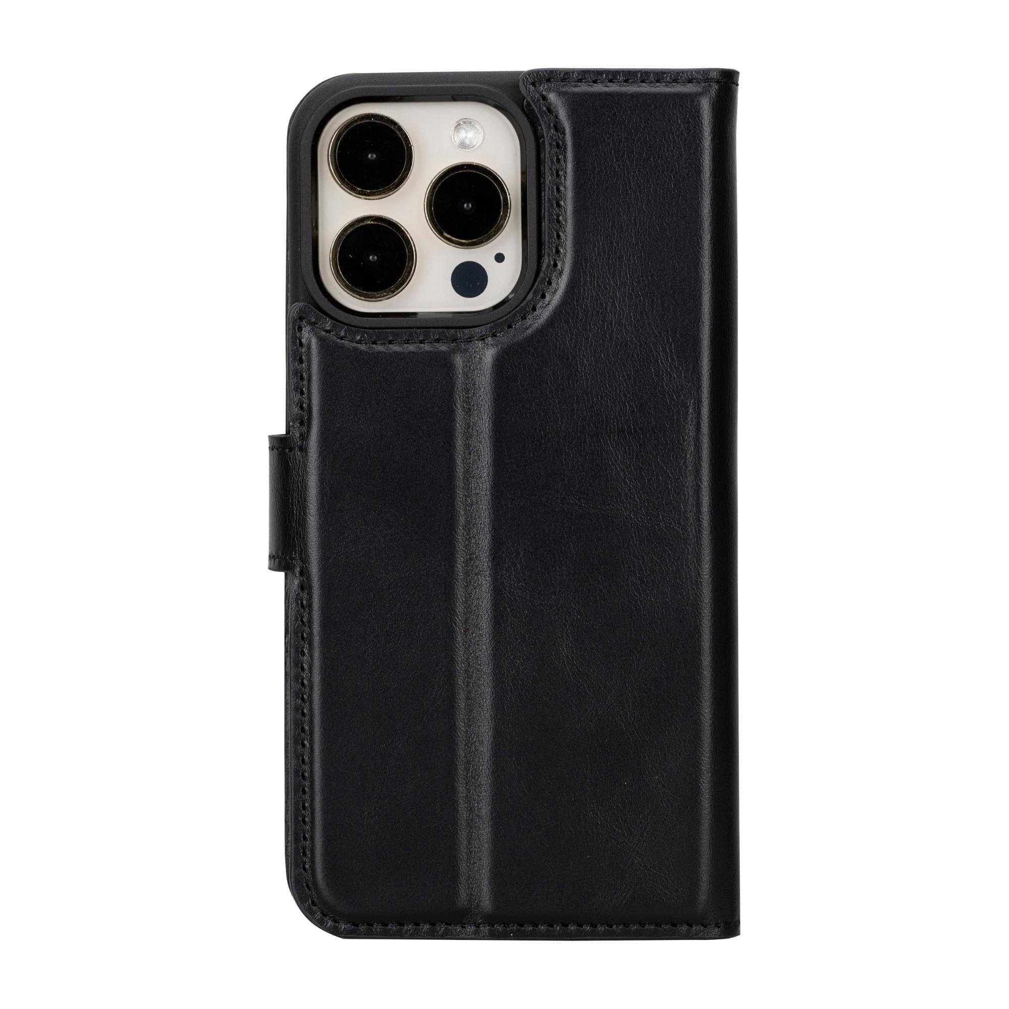 Étui portefeuille amovible en cuir véritable pour iPhone 15 (6,1")