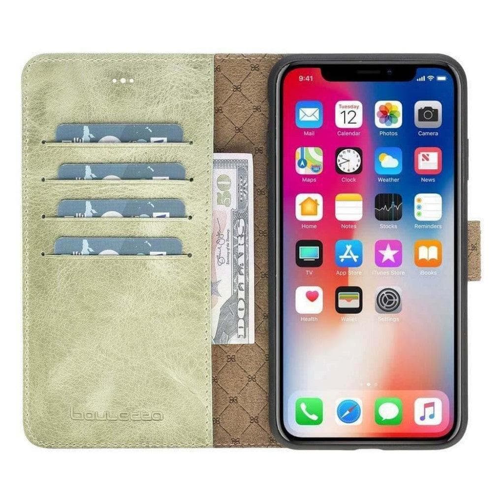 iPhone X Series Genuine Leather Detachable Magic Wallet Case
