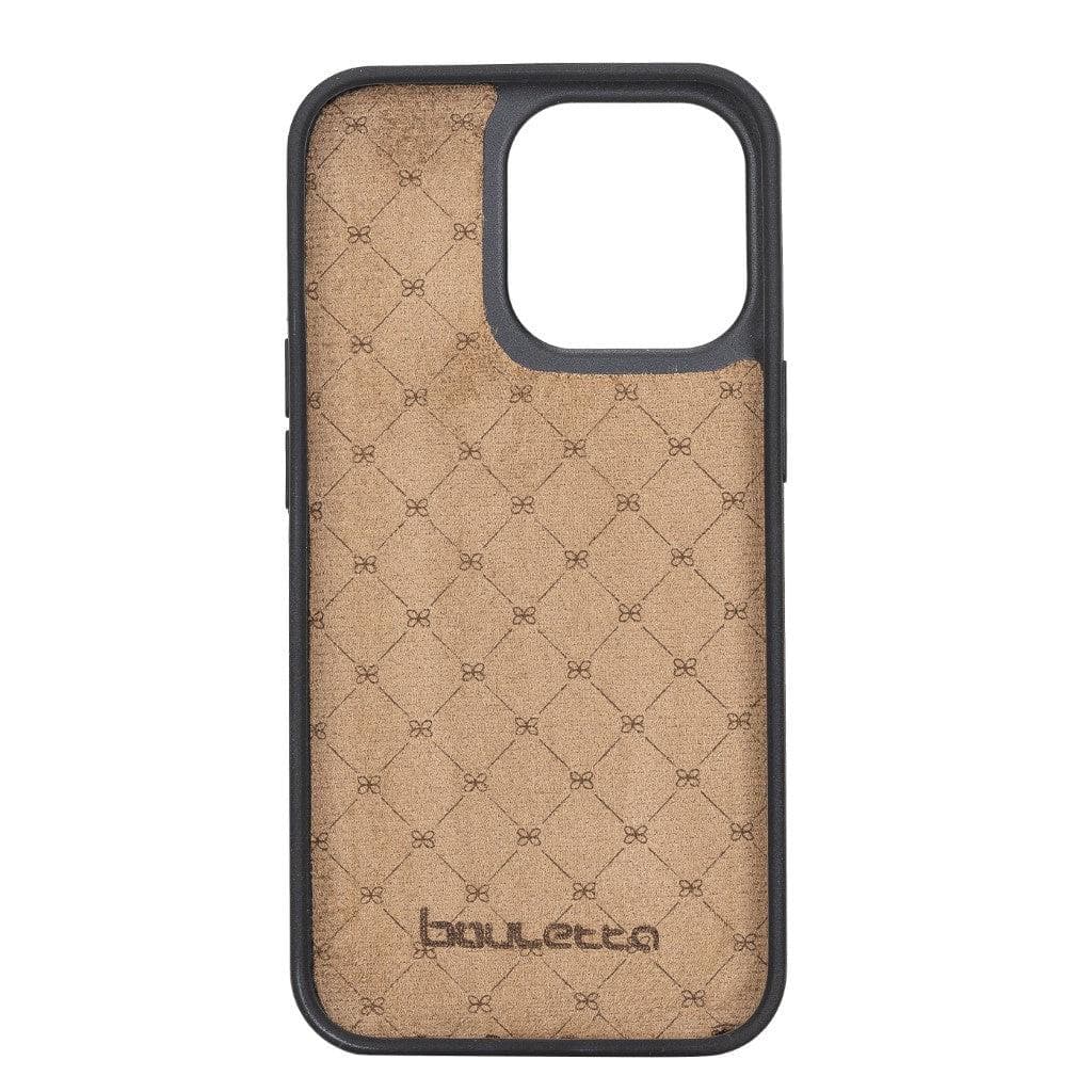 Coque arrière flexible en cuir véritable pour iPhone 13 Series avec porte-cartes