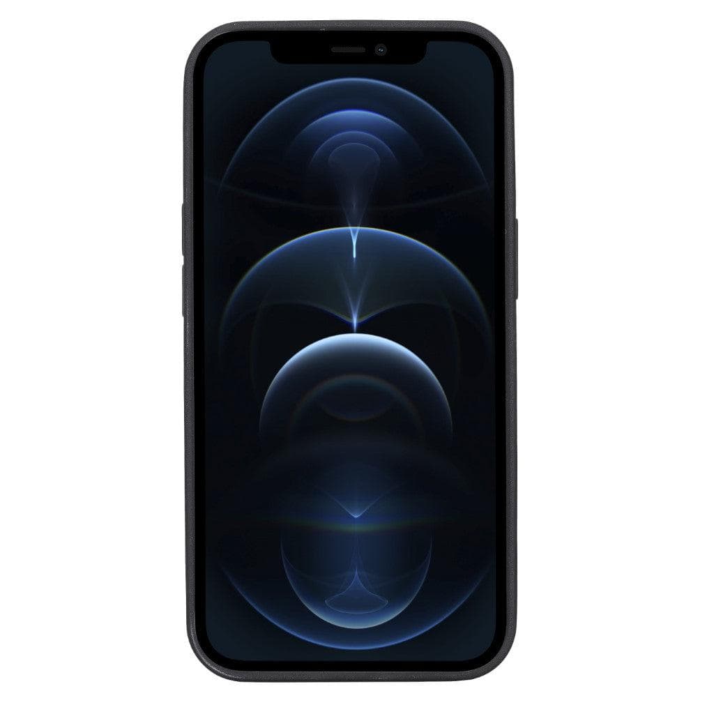 Coque arrière flexible en cuir véritable pour iPhone 13 Series avec porte-cartes