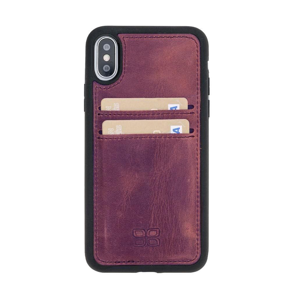 iPhone X Series Genuine Leather Back Cover with Card Holder