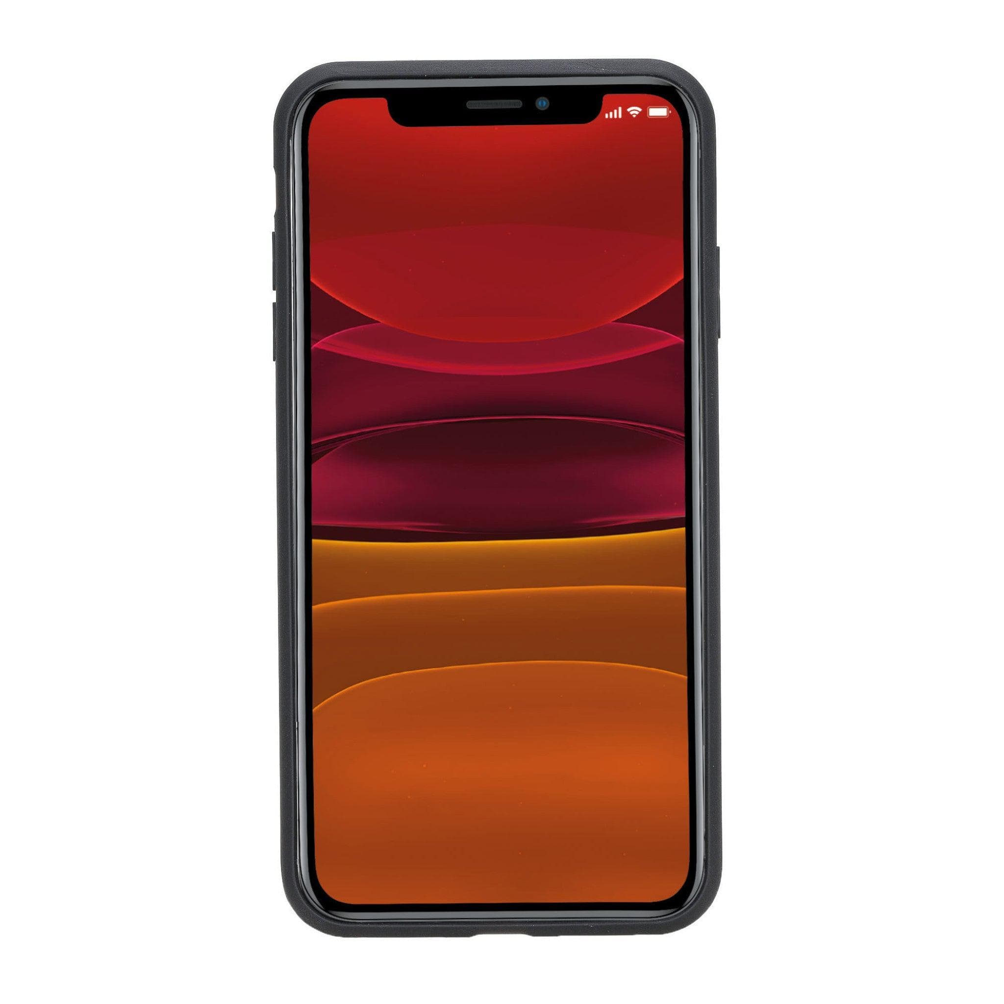 iPhone 11 Series Genuine Leather Back Cover with Hand Strap and Card Holder