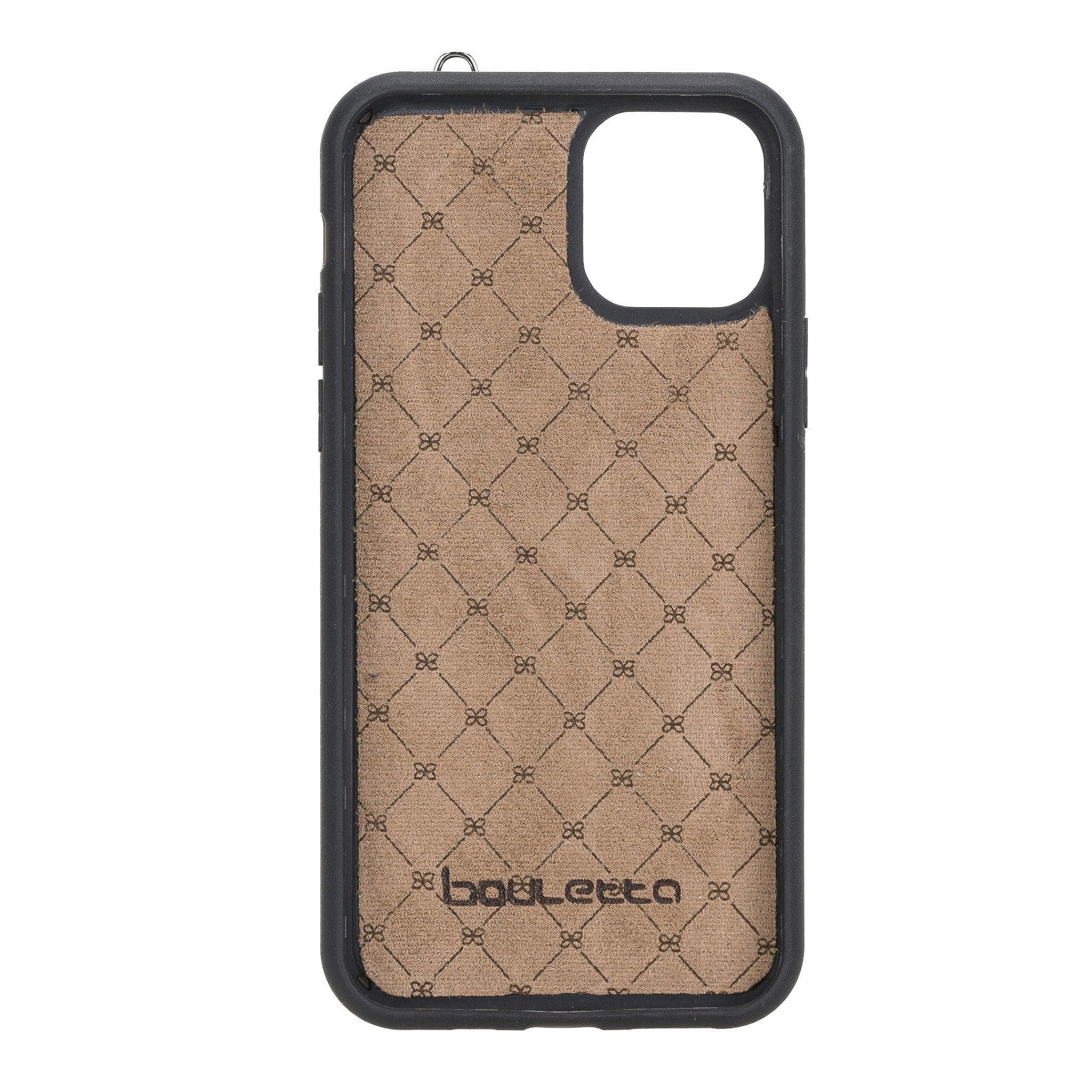 iPhone 11 Series Genuine Leather Back Cover with Hand Strap and Card Holder