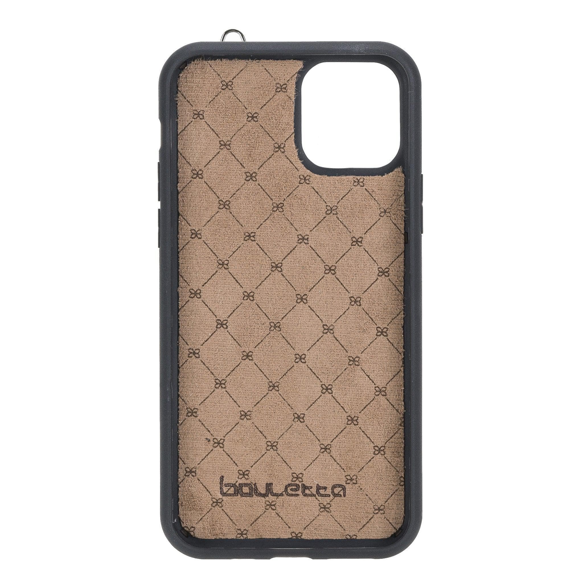 iPhone 11 Series Genuine Leather Back Cover with Hand Strap and Card Holder