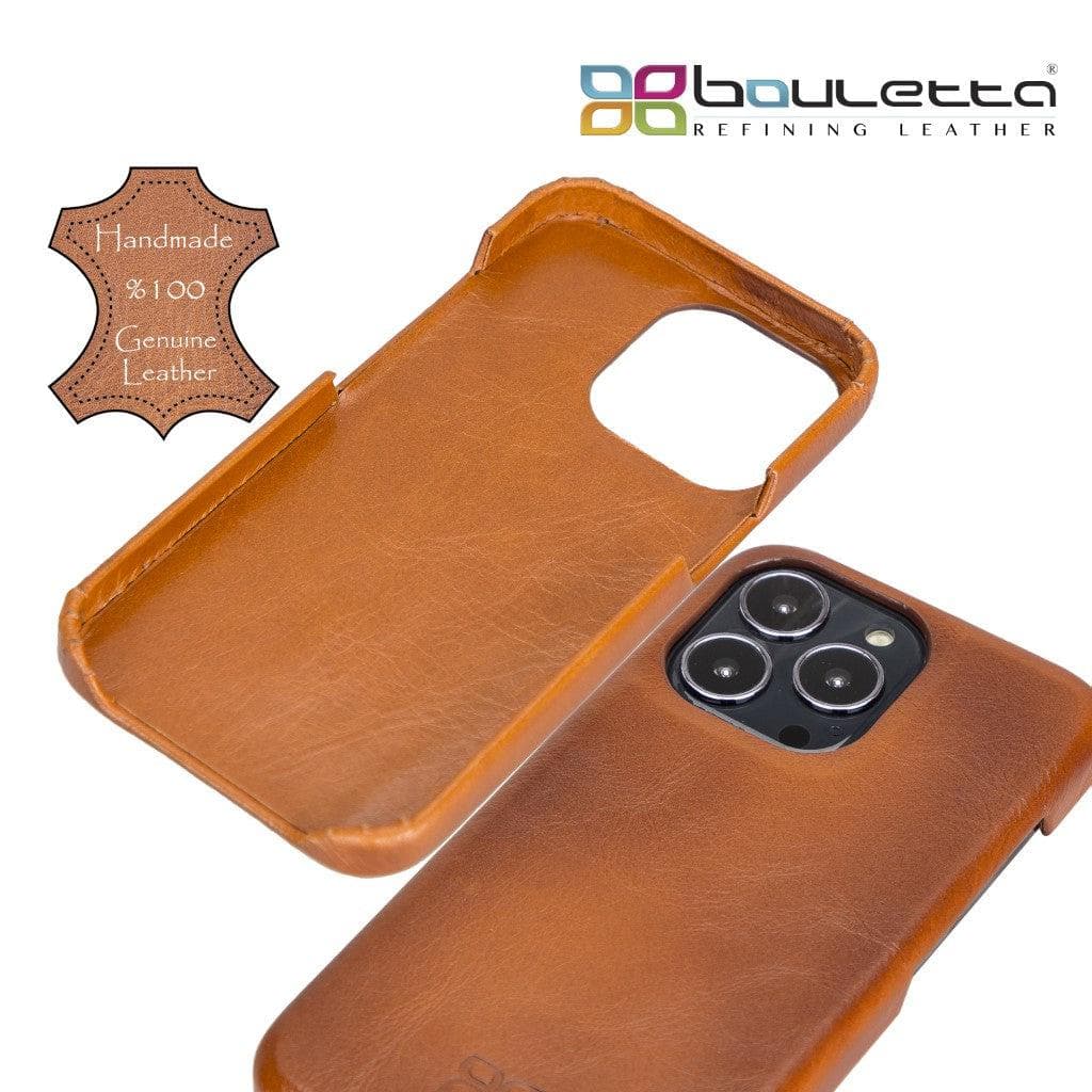 Coque arrière intégrale en cuir véritable pour iPhone 13 série F360