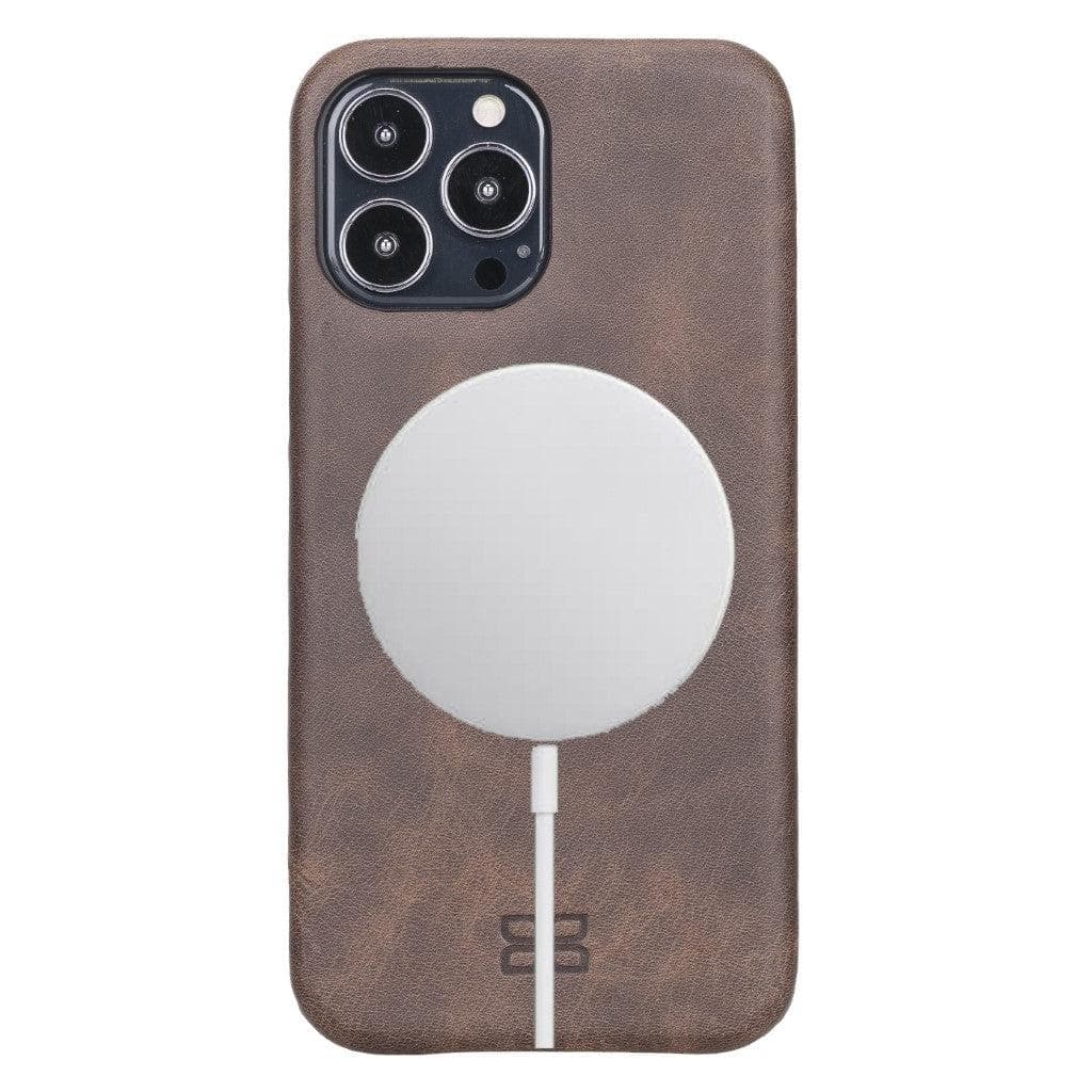 Coque arrière intégrale en cuir véritable pour iPhone 13 série F360