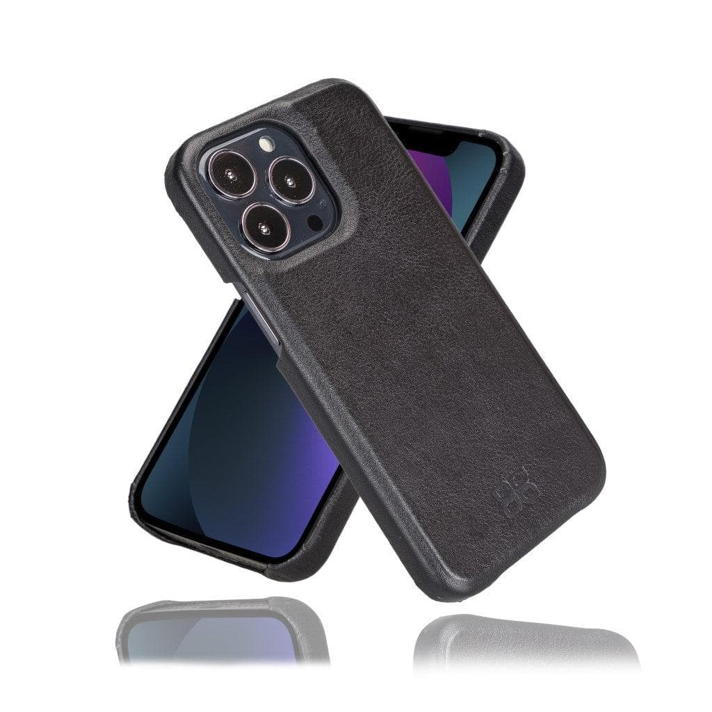 Coque arrière intégrale en cuir véritable pour iPhone 13 série F360