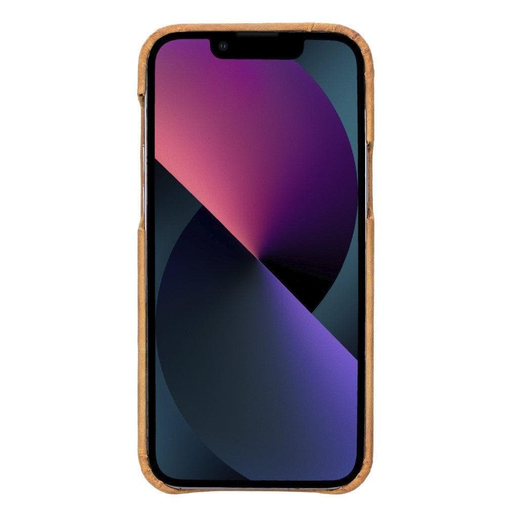 Coque arrière intégrale en cuir véritable pour iPhone 13 série F360
