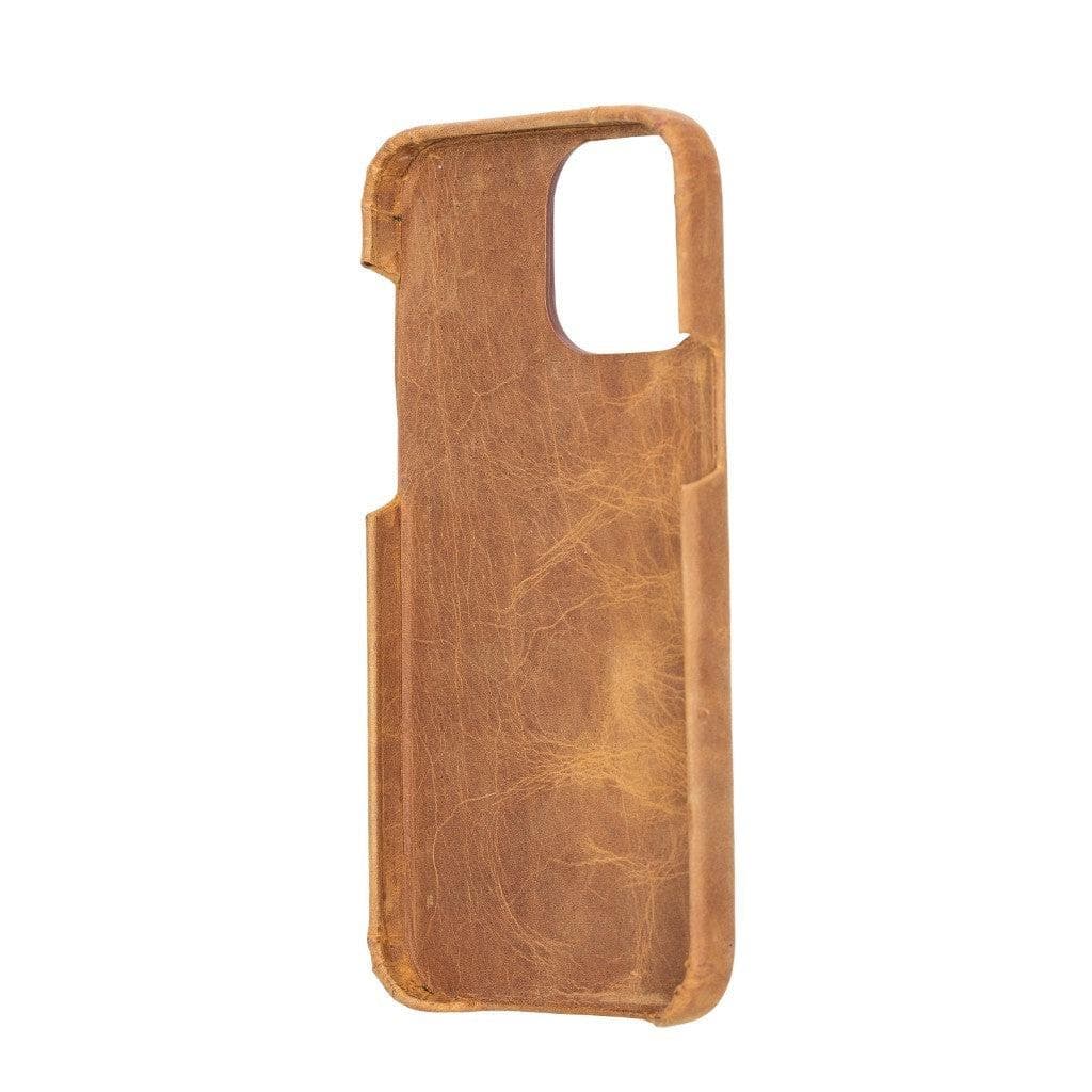 Coque arrière intégrale en cuir véritable pour iPhone 13 série F360