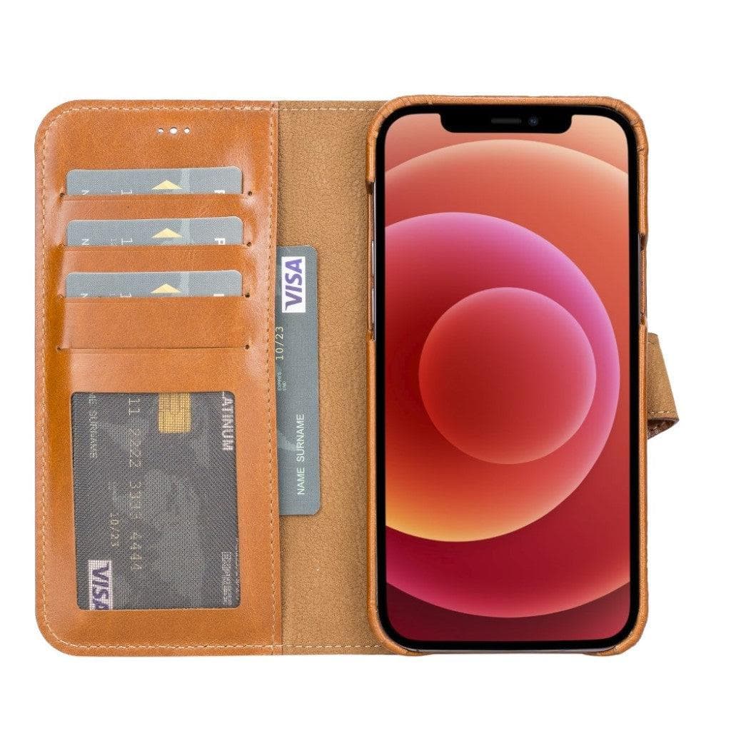 Étui portefeuille amovible magique en cuir véritable F360 pour iPhone 13 Series
