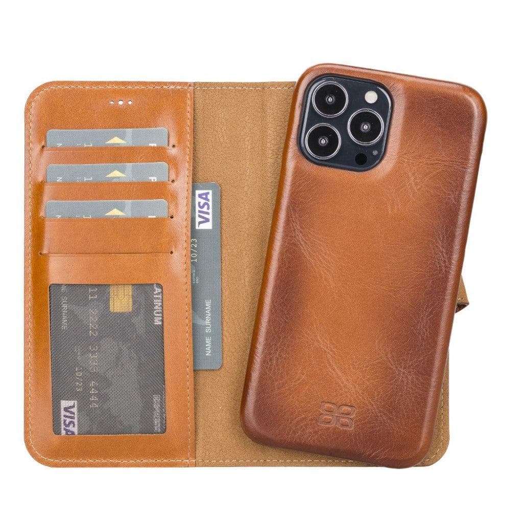 Étui portefeuille amovible magique en cuir véritable F360 pour iPhone 13 Series
