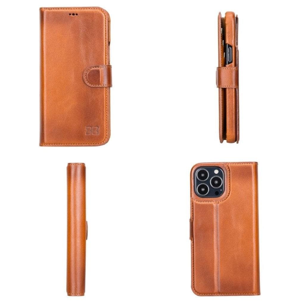 Étui portefeuille amovible magique en cuir véritable F360 pour iPhone 13 Series