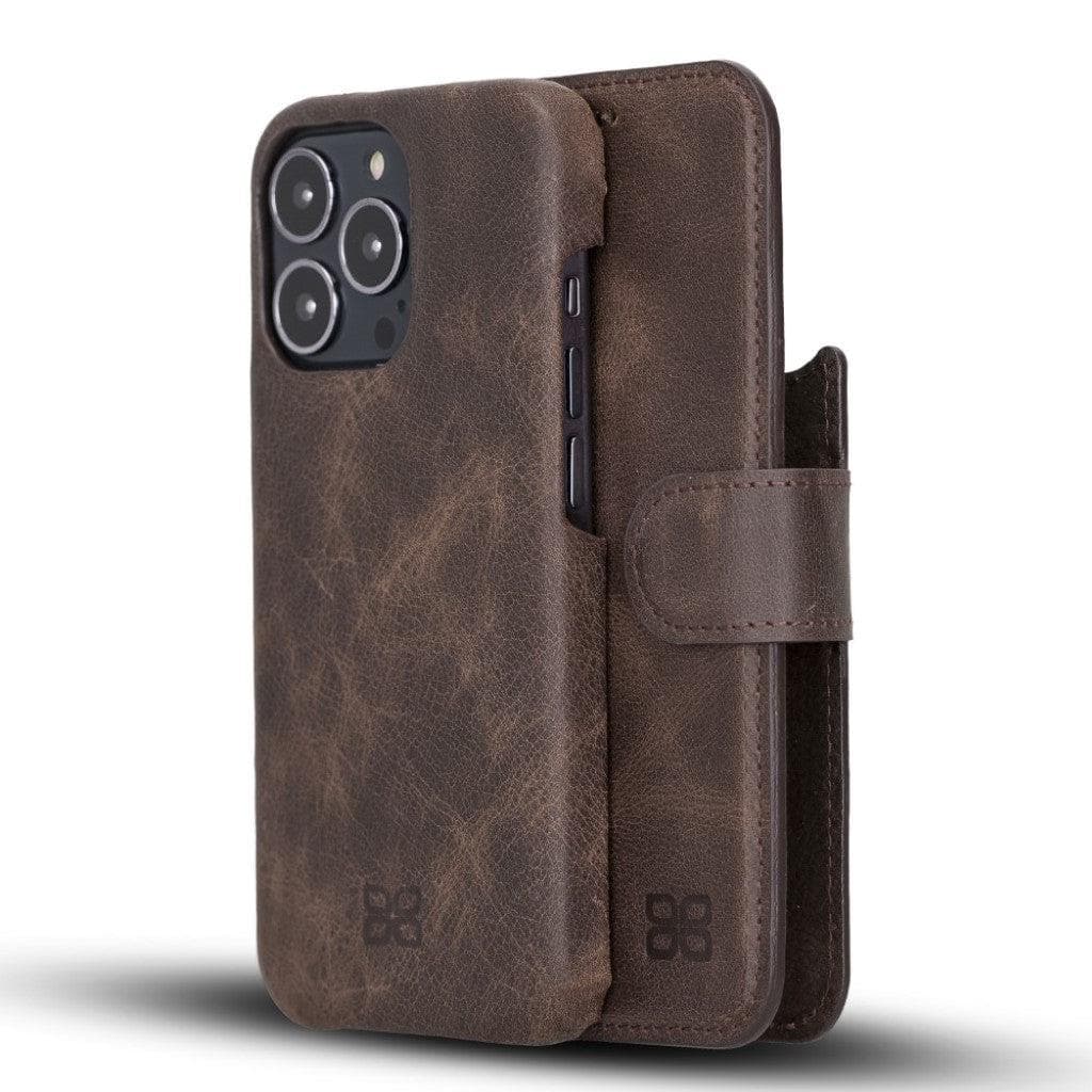 Étui portefeuille amovible magique en cuir véritable F360 pour iPhone 13 Series
