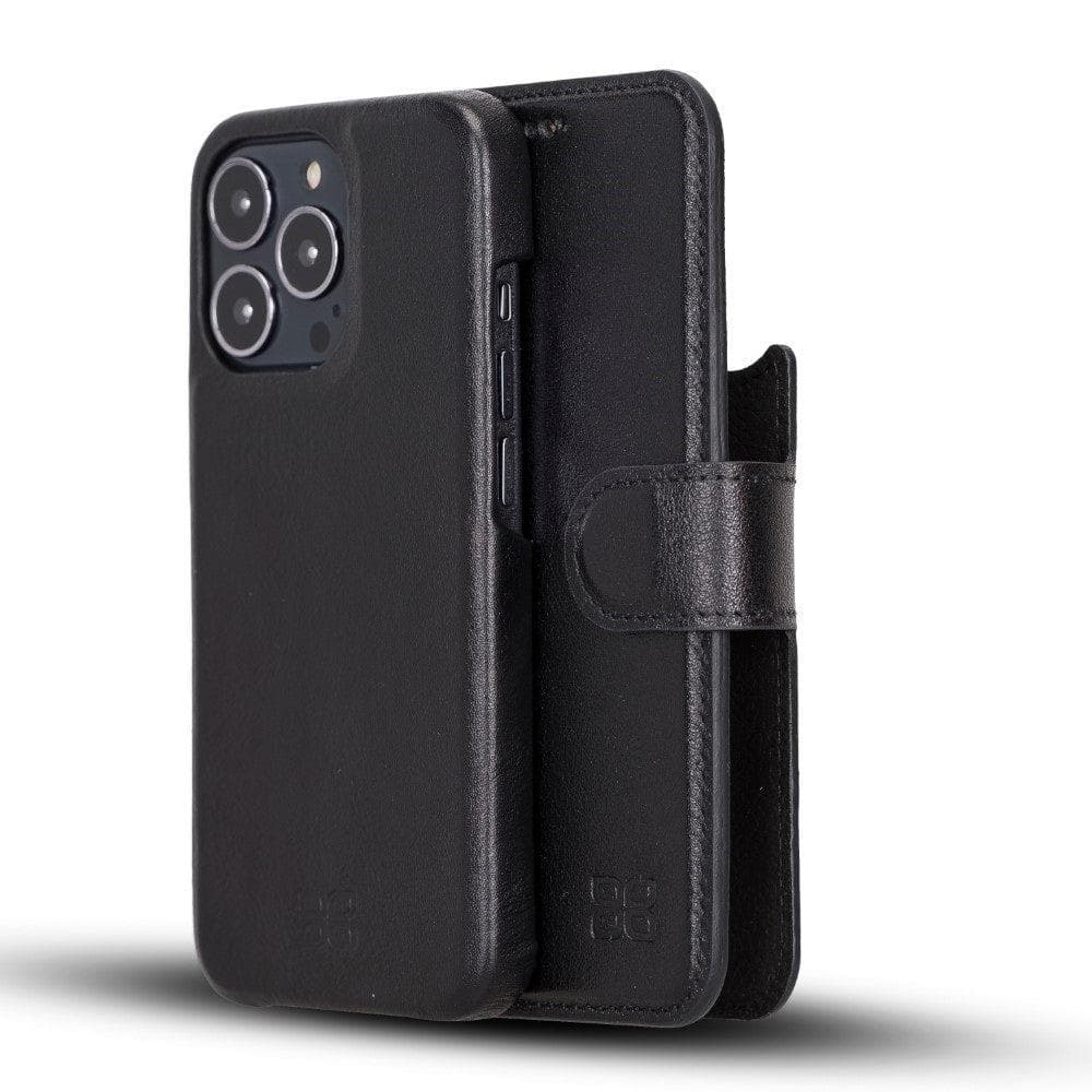 Étui portefeuille amovible magique en cuir véritable F360 pour iPhone 13 Series