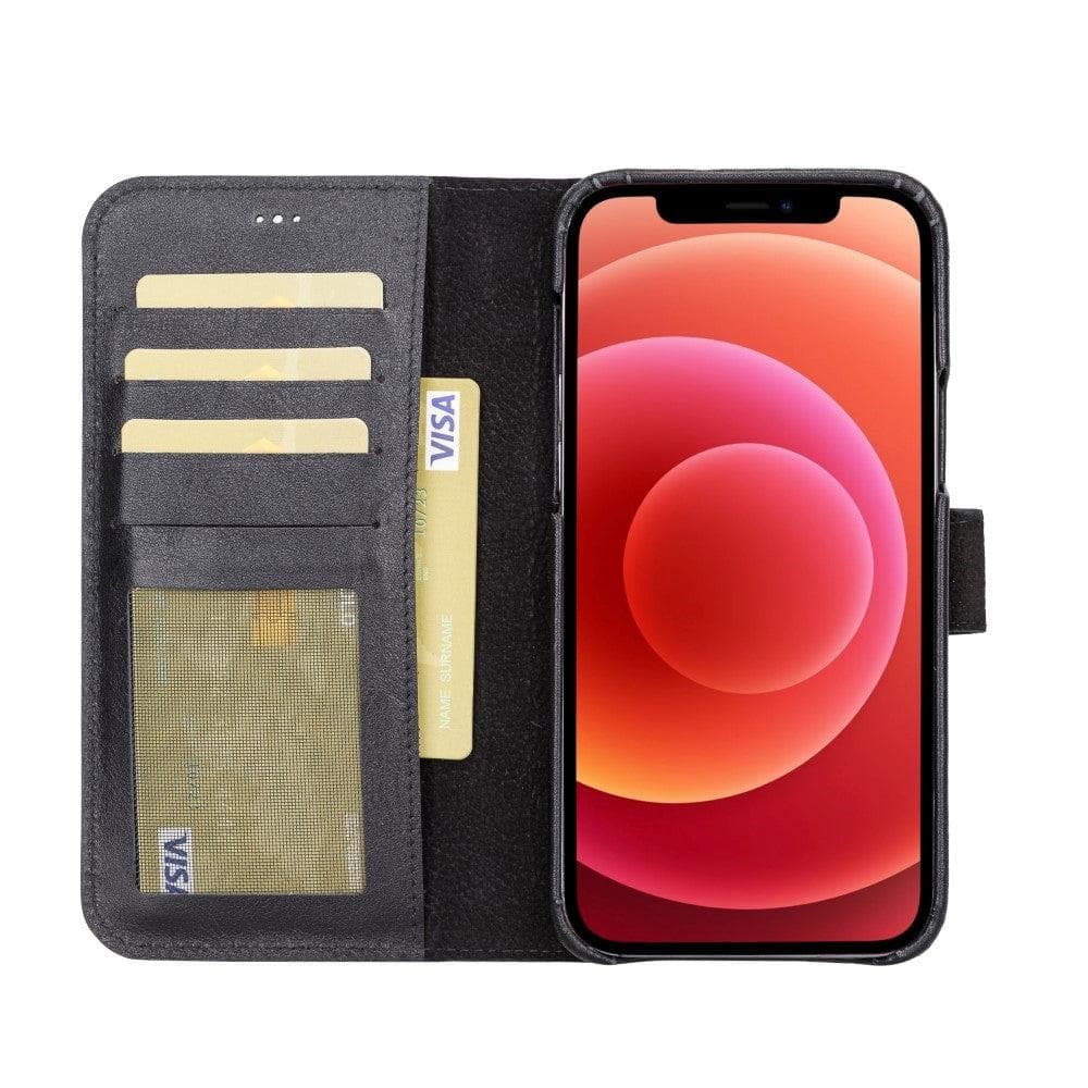 Étui portefeuille amovible magique en cuir véritable F360 pour iPhone 13 Series