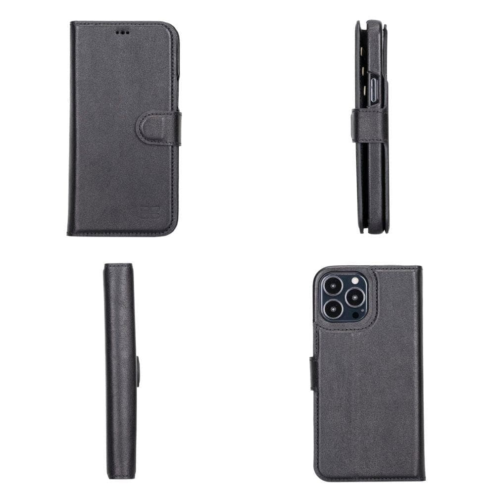 Étui portefeuille amovible magique en cuir véritable F360 pour iPhone 13 Series
