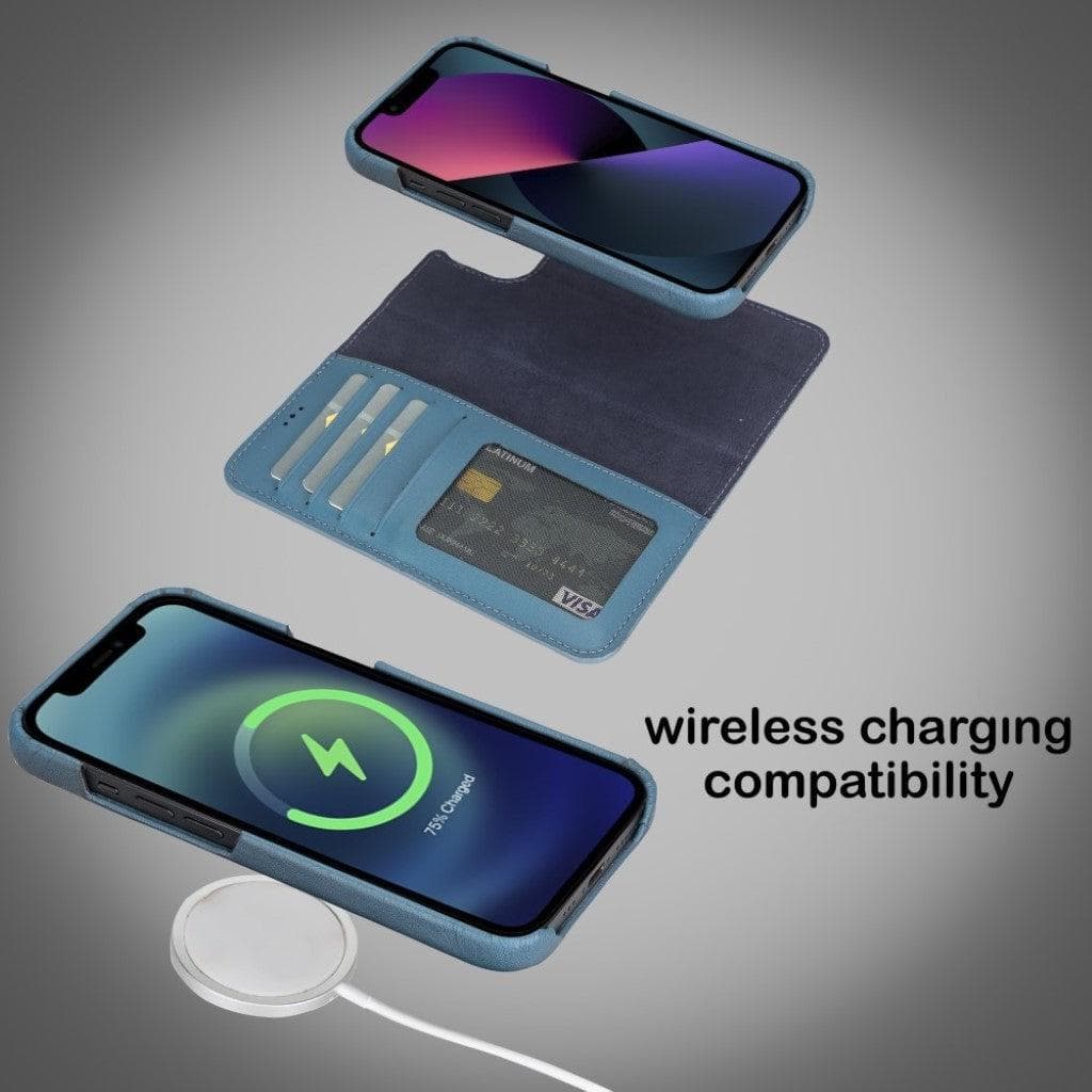 Étui portefeuille amovible magique en cuir véritable F360 pour iPhone 13 Series