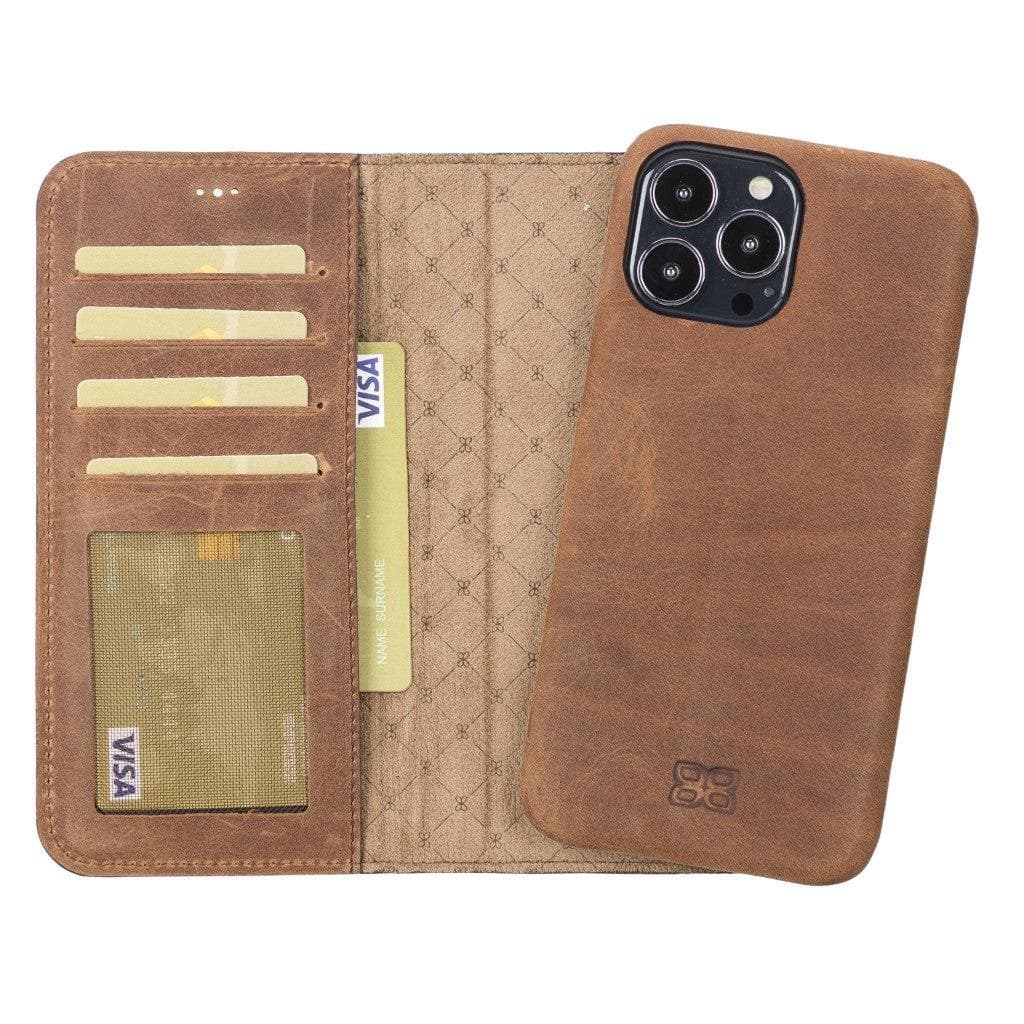 Étui portefeuille amovible magique en cuir véritable F360 pour iPhone 13 Series