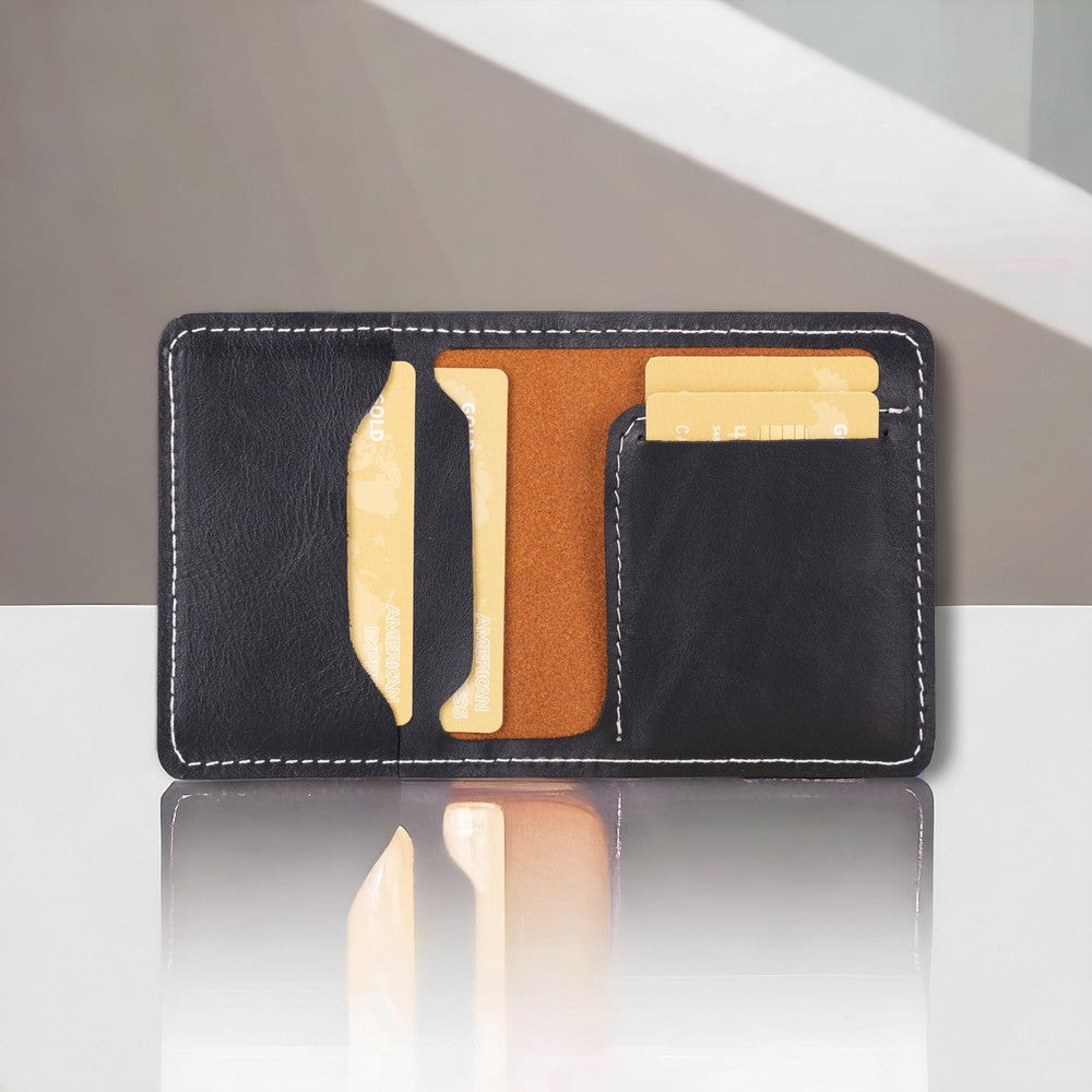 Porte-cartes polyvalent en cuir véritable