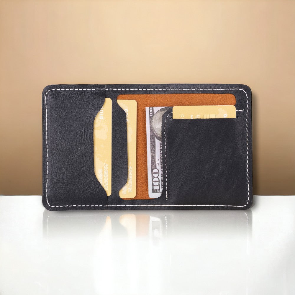 Porte-cartes polyvalent en cuir véritable