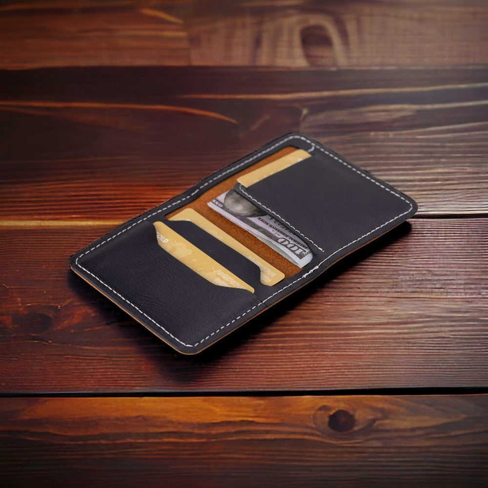 Porte-cartes polyvalent en cuir véritable