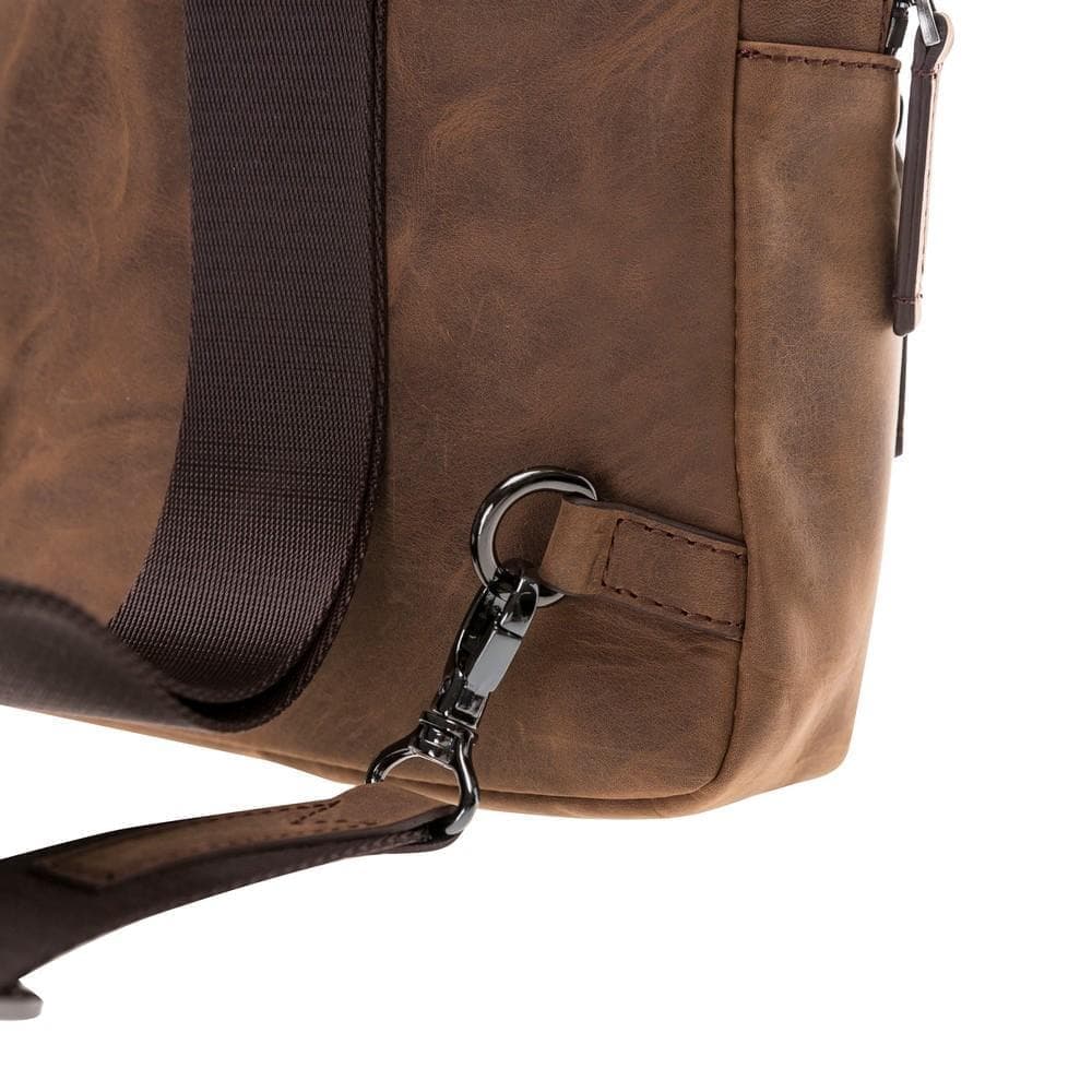Priene Genuine Leather Crossbody Bag for Women and Men