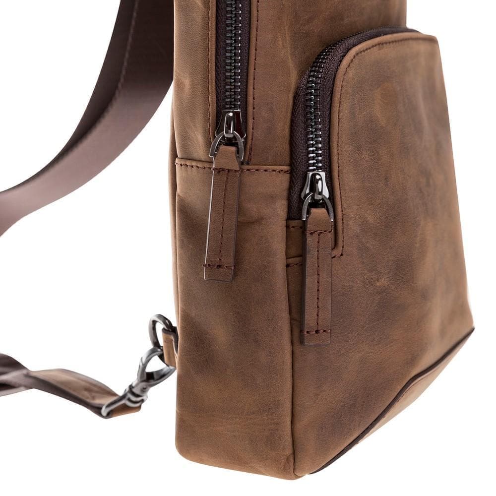 Priene Genuine Leather Crossbody Bag for Women and Men