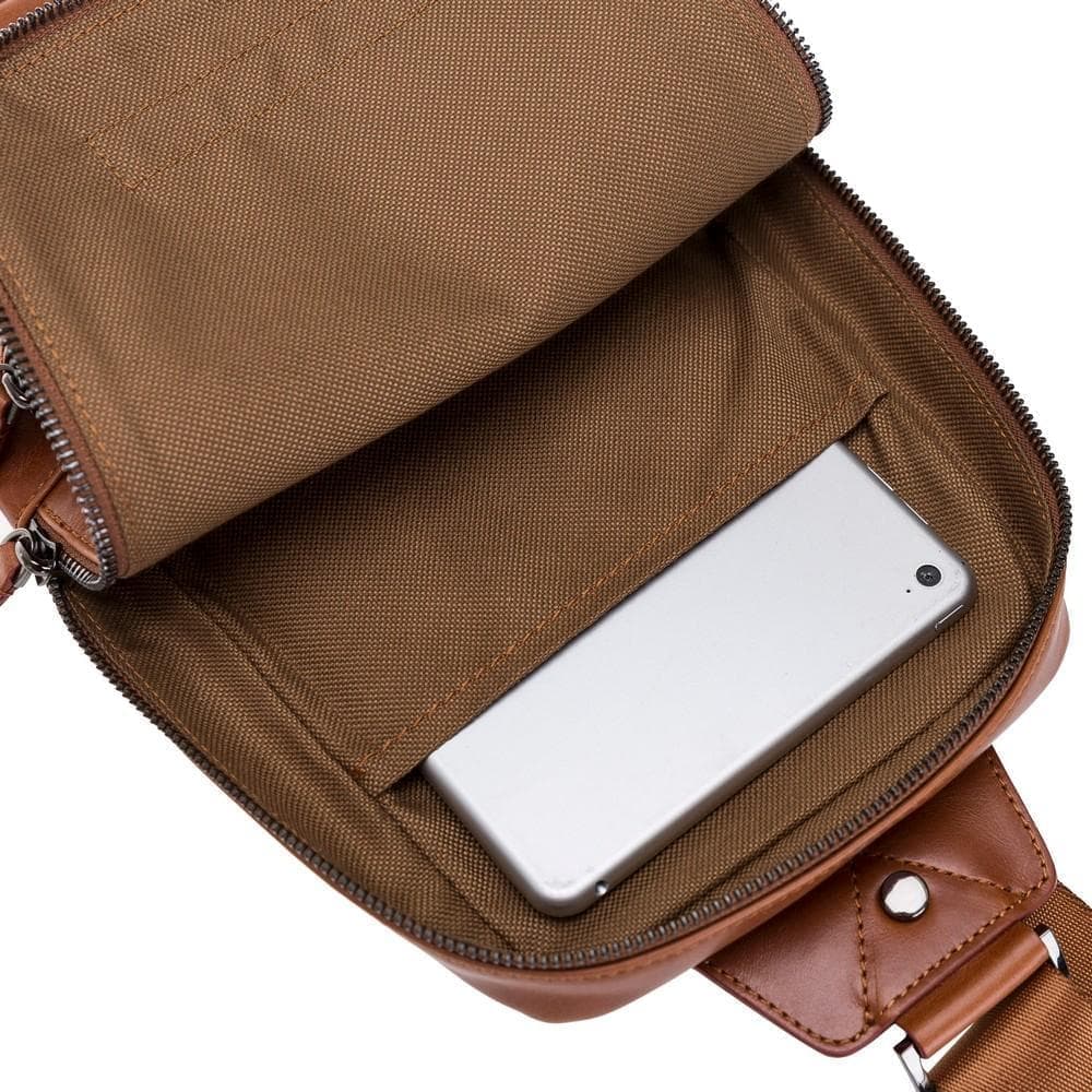 Priene Genuine Leather Crossbody Bag for Women and Men