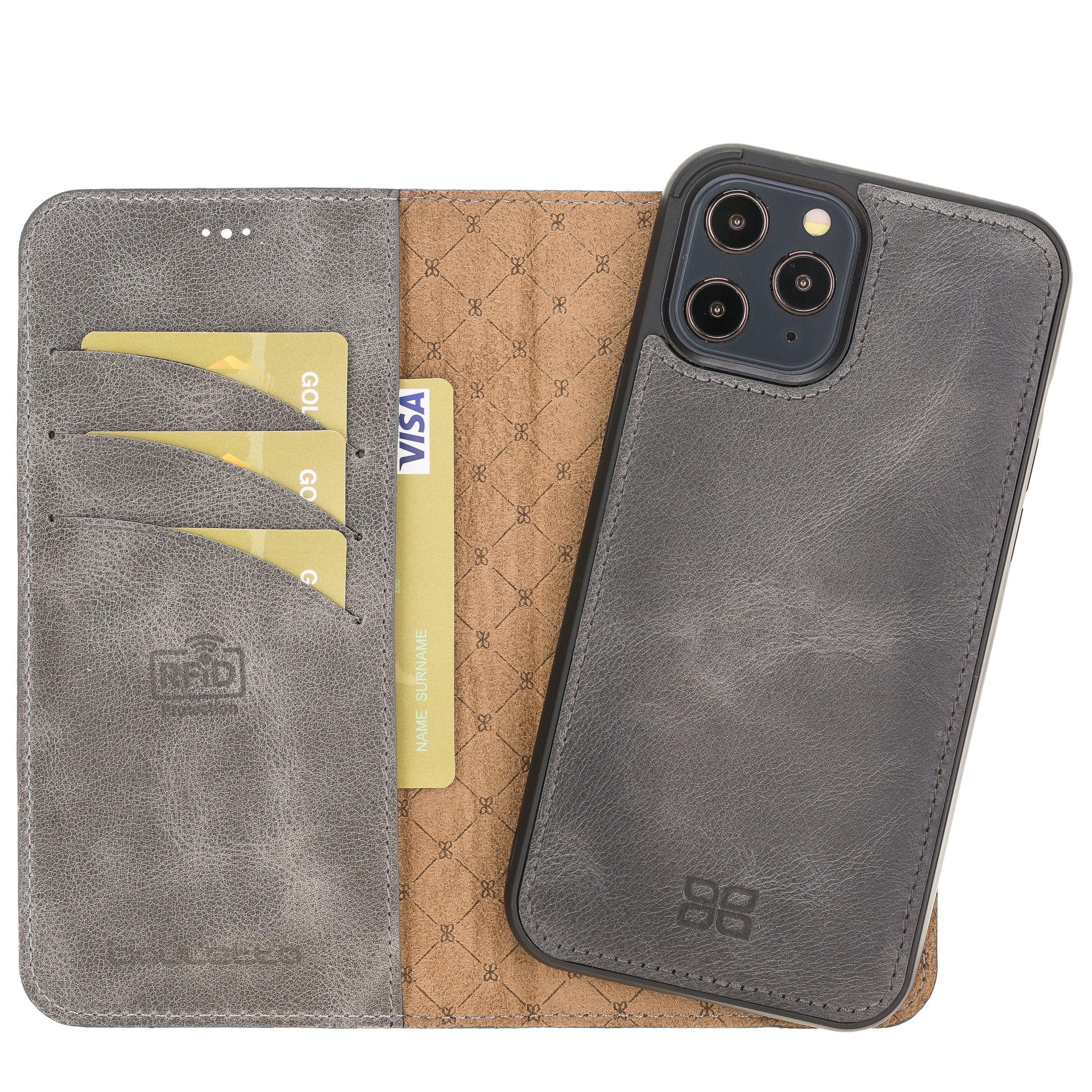 iPhone 12 Series Genuine Leather Magic Detachable Wallet Cases
